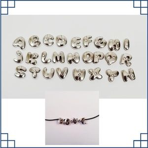 Personalized Silver Word Leather Necklace 4 Letter